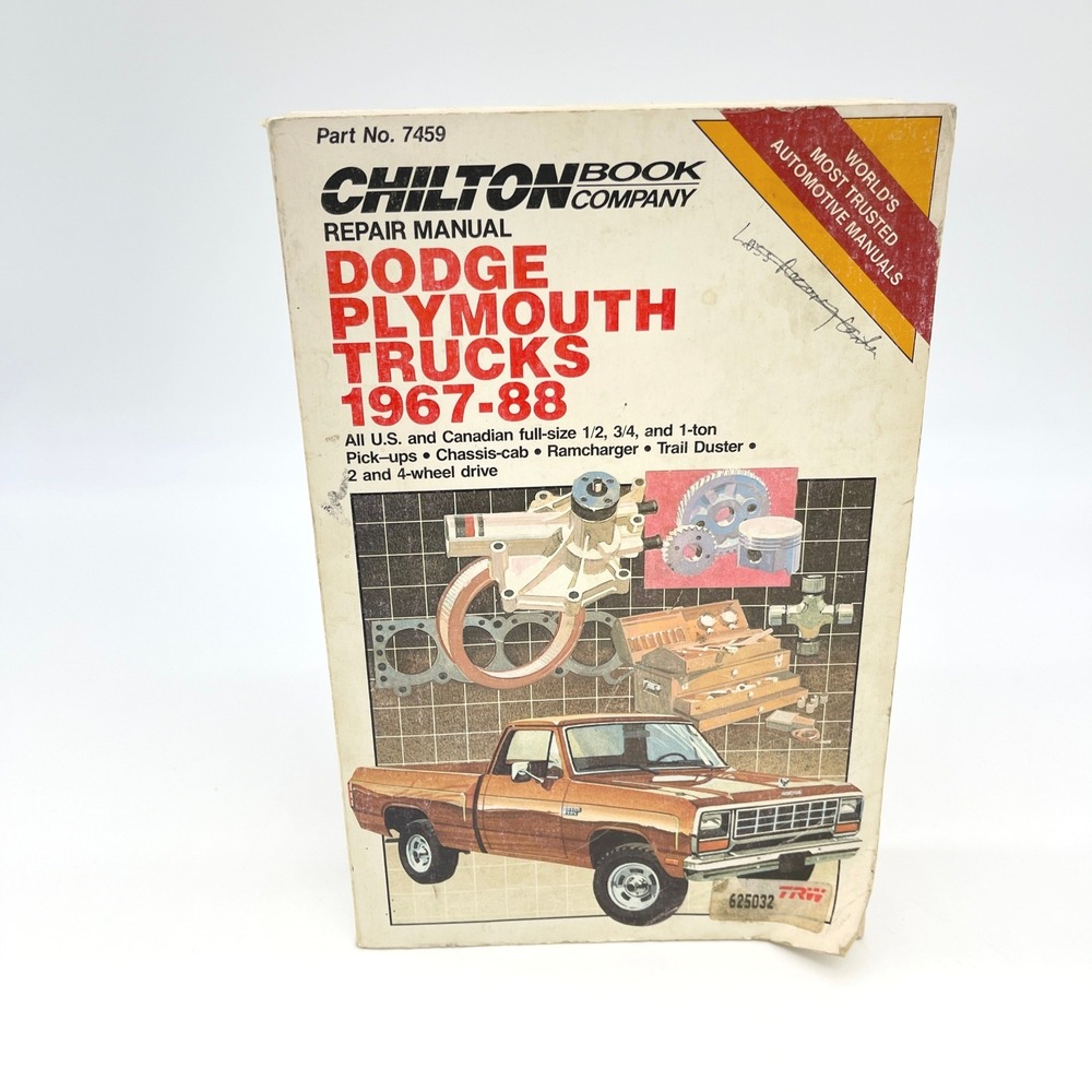 Chilton Dodge Plymouth Trucks 1967 1988 Repair Manual 7459 Ramcharger Auto